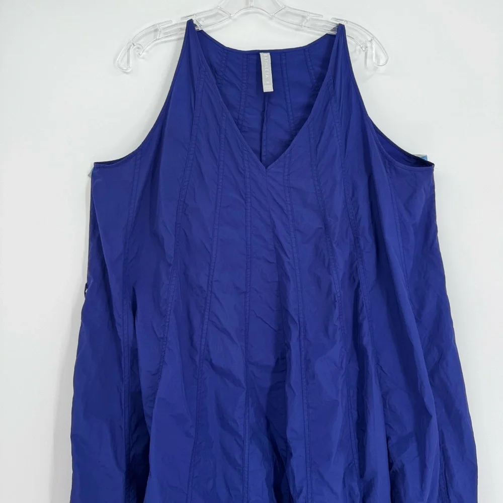 Athleta Canopy Parachute Nylon Maxi Swing Dress Purple Lightweight size Medium - Picture 5 of 10